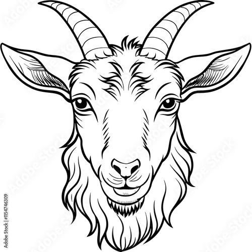 illustration of a goat head icon mascot 