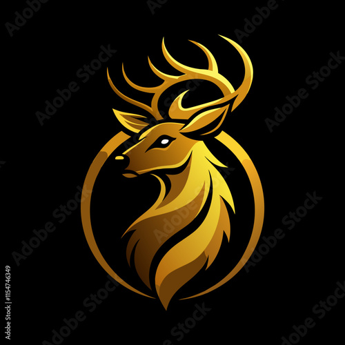 illustration of a deer head icon mascot 