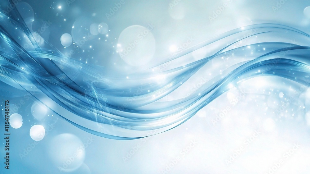 Abstract Blue Graphic Background with Sleek Flowing Lines and Bubbles Abstract Blue Graphic Background with Sleek Flowing Lines and Bubbles