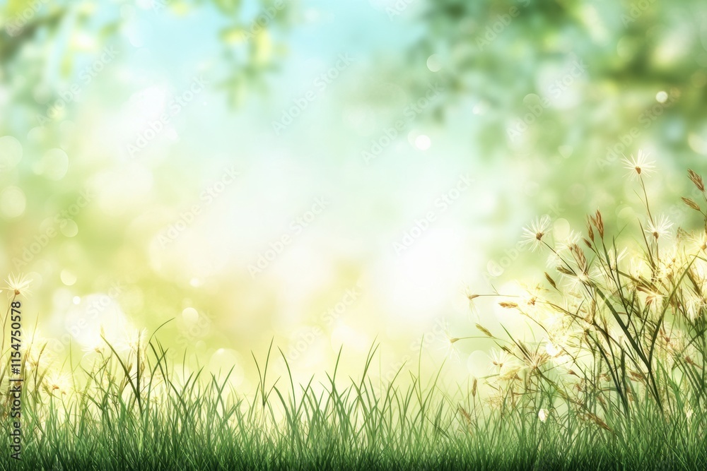 A serene spring landscape, richly adorned with vibrant greenery and gentle soft sunlight, creates a truly peaceful atmosphere that is ideal for Easter celebrations and joyful family gatherings A serene spring landscape, richly adorned with vibrant greenery and gentle soft sunlight, creates a truly peaceful atmosphere that is ideal for Easter celebrations and joyful family gatherings