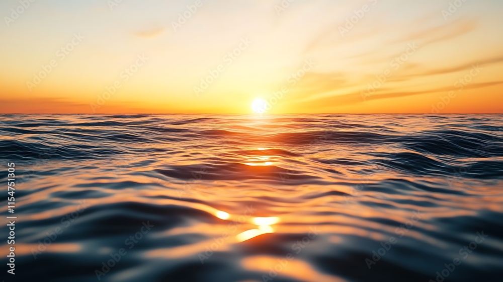 Beautiful scene of sunset on the beach with water waves Beautiful scene of sunset on the beach with water waves