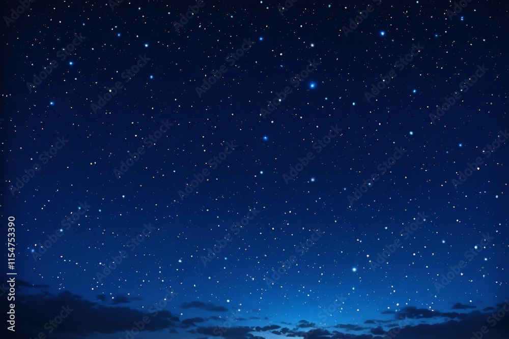 Naklejka premium starry night sky with a few clouds and a few stars