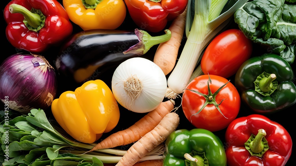 organic vegetables on a black background organic vegetables on a black background