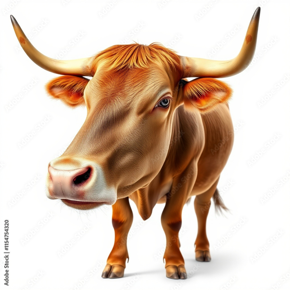 Naklejka premium Ox isolated on white background - animal generation -