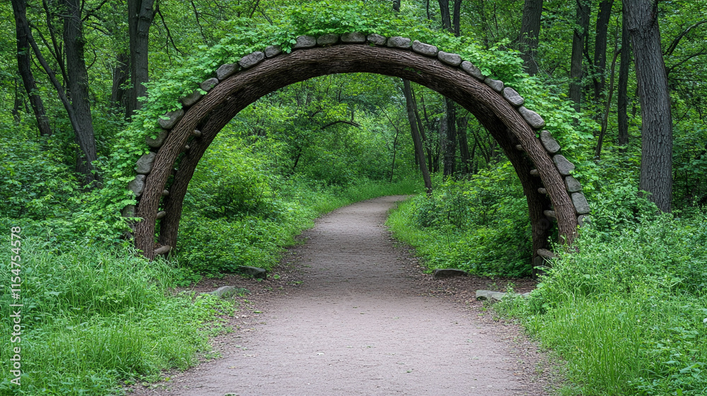A natural archway formed by intertwining branches in a vibrant forest, symbolizing harmony, growth, and the beauty of nature's chaotic yet balanced forces
A natural archway formed by intertwining branches in a vibrant forest, symbolizing harmony, growth, and the beauty of nature's chaotic yet balanced forces