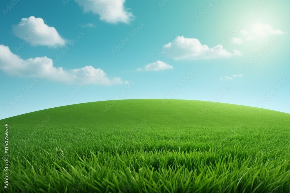 arafed green grass field with a blue sky and clouds arafed green grass field with a blue sky and clouds