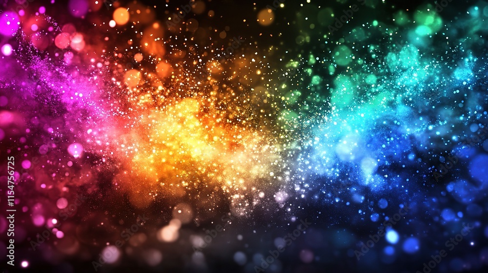 Naklejka premium Colorful Fireworks Bursting in the Night Sky Over a Cityscape