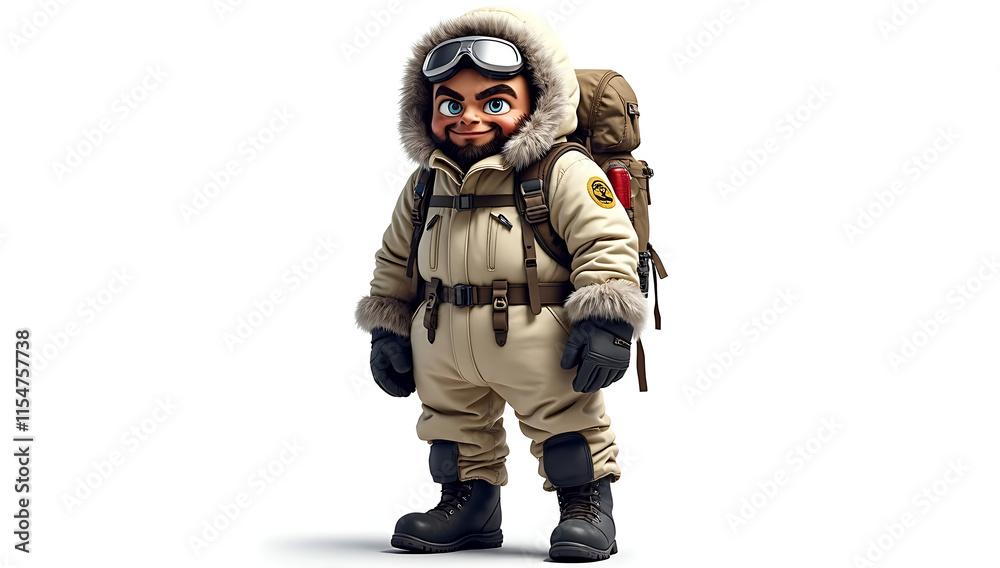 “Portrait of Dwarf Arctic Explorer in Expedition Gear” – A standing Arctic explorer wearing insulated expedition gear and goggles, symbolizing resilience and adventure, on a plain white background.
“Portrait of Dwarf Arctic Explorer in Expedition Gear” – A standing Arctic explorer wearing insulated expedition gear and goggles, symbolizing resilience and adventure, on a plain white background.