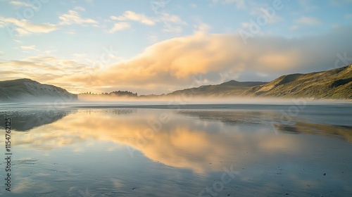 Wallpaper Mural Breathtaking Sunset Over Wharariki Beach, New Zealand Coastline Torontodigital.ca