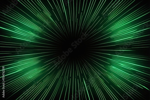 a green light burst in a dark background with a black background