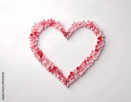 Wallpaper Mural Litle paper with heart shape with pink color mockup for valentine, greeting card, invitation, anniversary. Isolated on white background  Torontodigital.ca