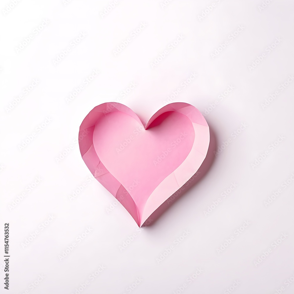 Litle paper with heart shape with pink color mockup for valentine, greeting card, invitation, anniversary. Isolated on white background Litle paper with heart shape with pink color mockup for valentine, greeting card, invitation, anniversary. Isolated on white background