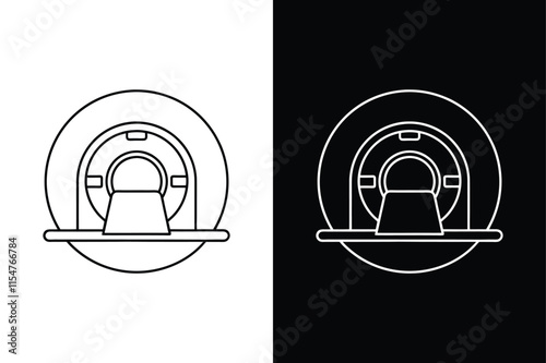 Streamlined Healthcare Icon. CT Scan Vector Graphics for Versatile Use