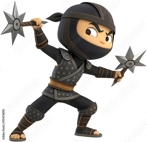 Cute cartoon ninja man character clipart for dynamic designs. photo