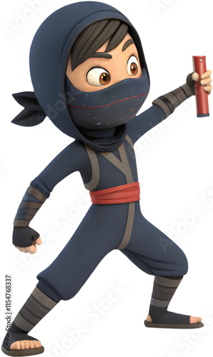 Cute cartoon ninja man character clipart for dynamic designs. photo