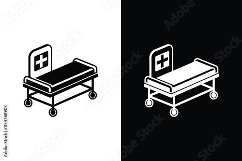 Hospital Bed Icon. Easily Editable Designs for Medical Use