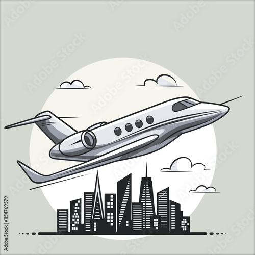 Private airplane vector