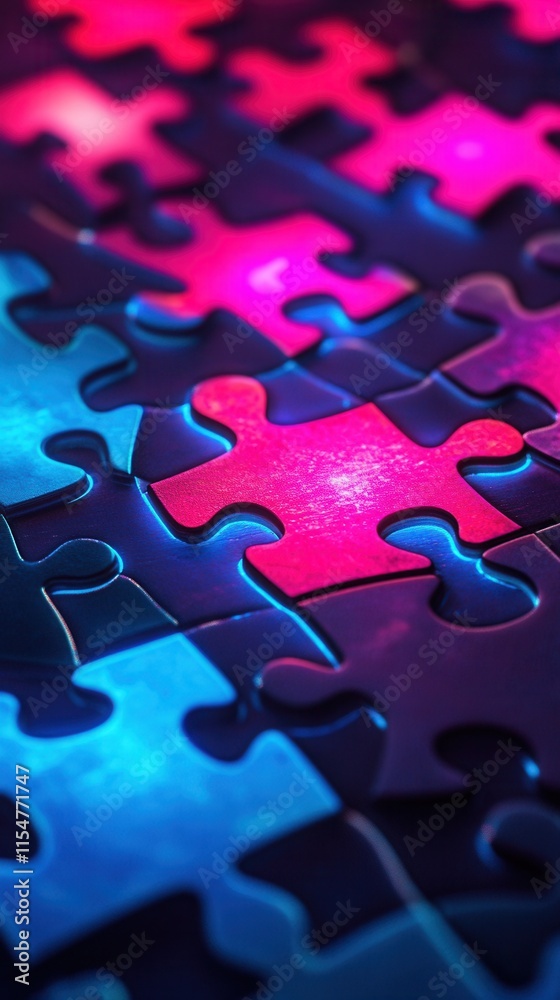 Vibrant puzzle pieces uniting, symbolizing collaboration, creativity, teamwork, and dynamic synergy in a colorful display. Vibrant puzzle pieces uniting, symbolizing collaboration, creativity, teamwork, and dynamic synergy in a colorful display.