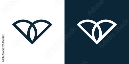 D and V combination logo, V and D initials logo. D V  and V D logo simple line art photo