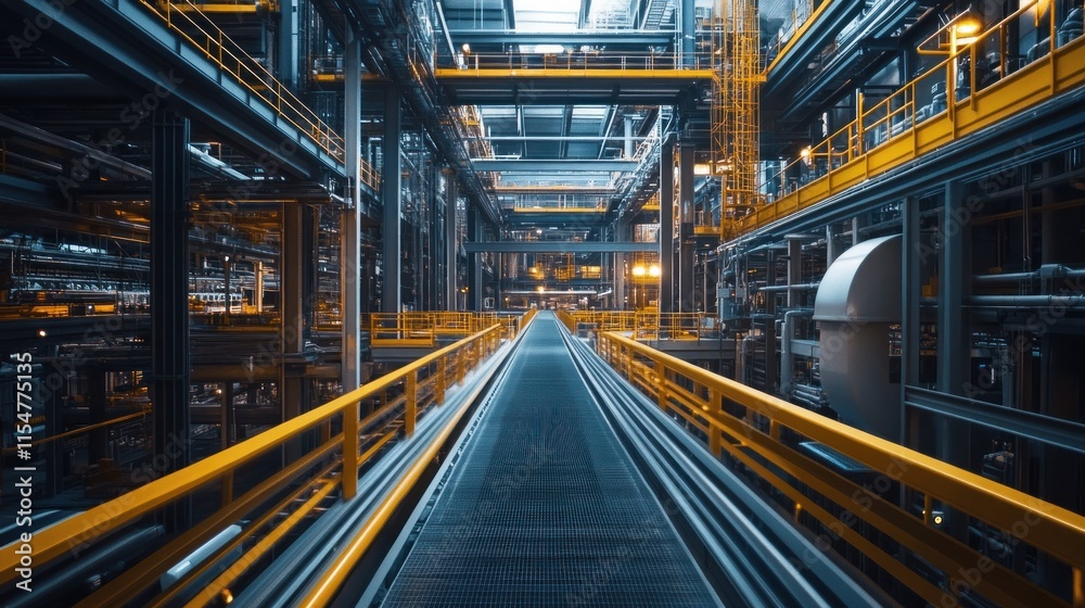 A panoramic shot of a fully automated stock cracker facility, drones moving materials seamlessly, A panoramic shot of a fully automated stock cracker facility, drones moving materials seamlessly,