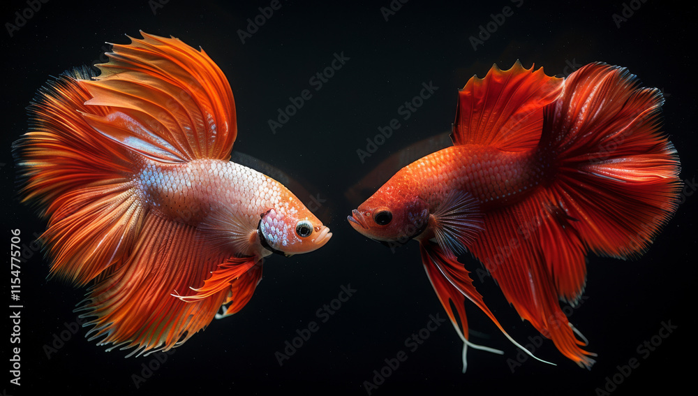 Fototapeta premium A beautiful goldfish swimming in a aquarium