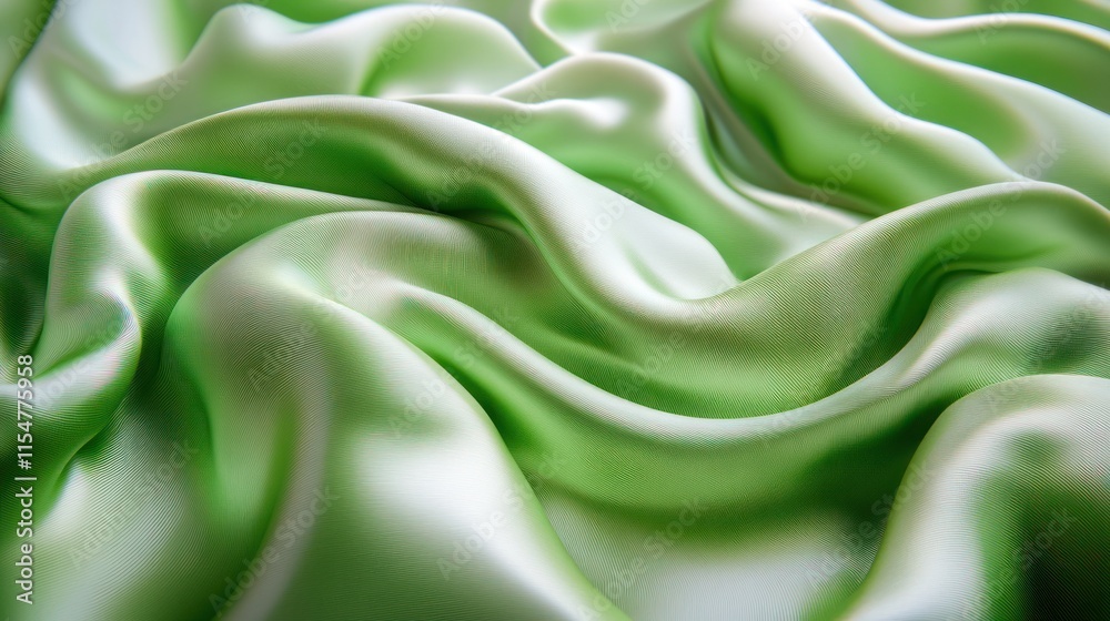 Fototapeta premium Soft, flowing light green silk fabric.