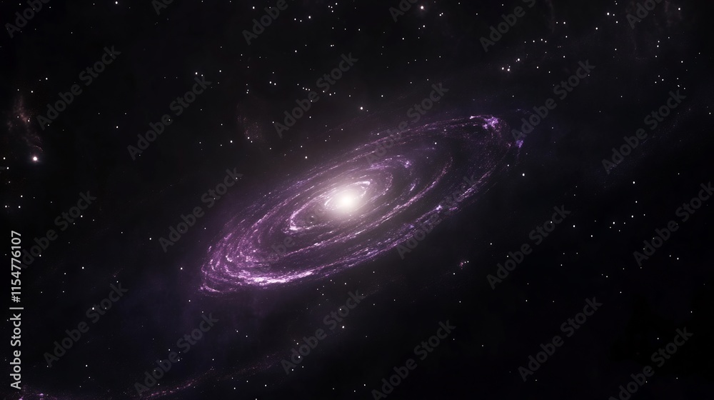Fototapeta premium Purple Spiral Galaxy in the Dark Universe