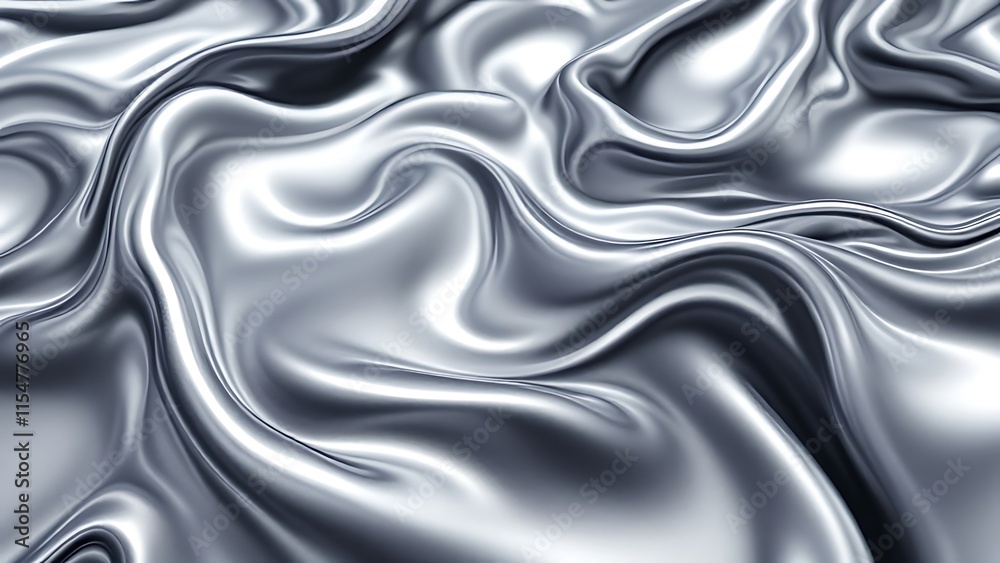 Abstract silver liquid metal background