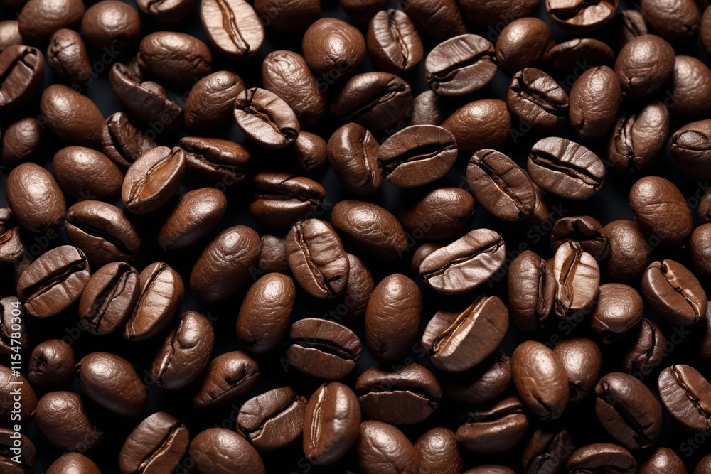 Obraz premium a close up of a pile of coffee beans with a black background