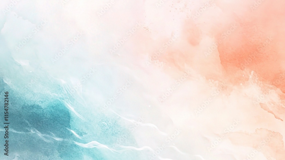 Obraz premium Soft Watercolor Beach Background with Summer Hues and Waves