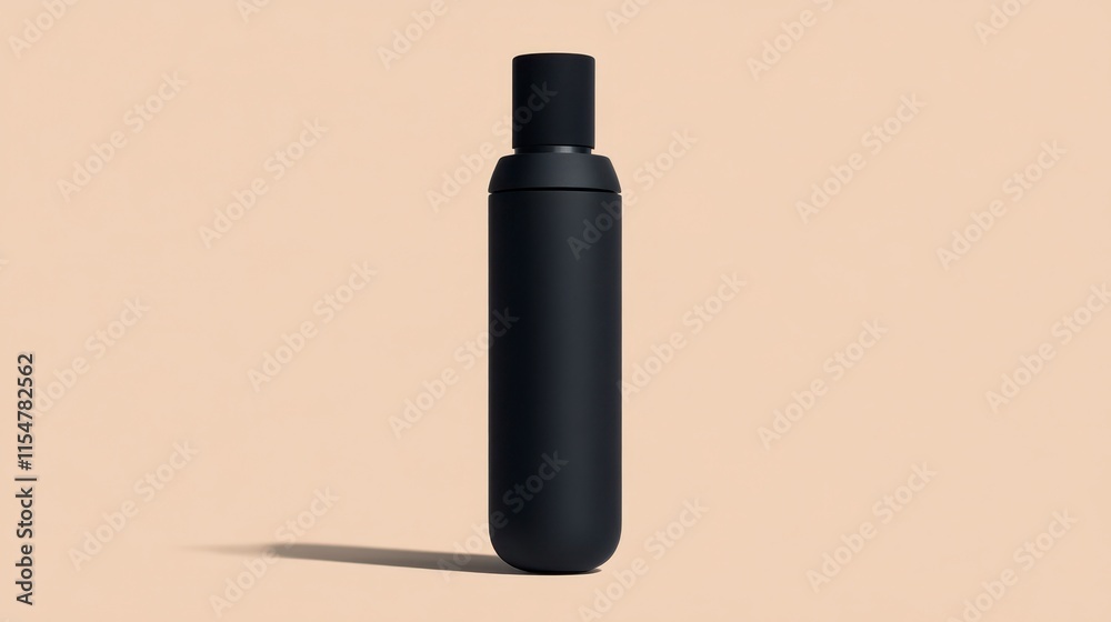 Compact black portable umbrella isolated on beige background. Compact black portable umbrella isolated on beige background.
