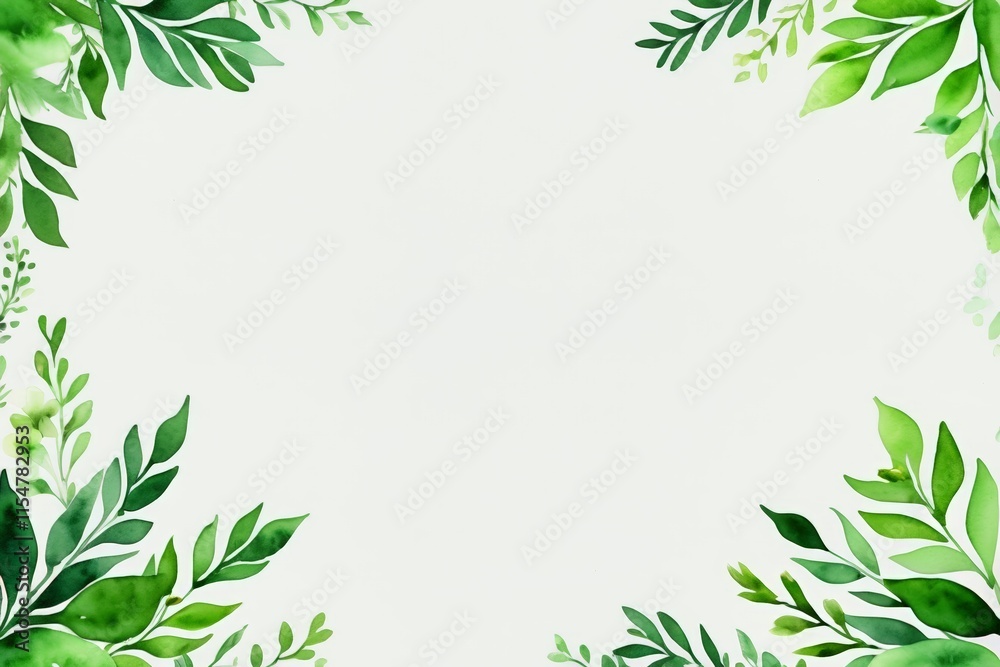 Fototapeta premium a close up of a green leafy frame with a white background