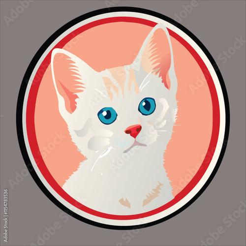 Schilderij op canvas cute cat vector