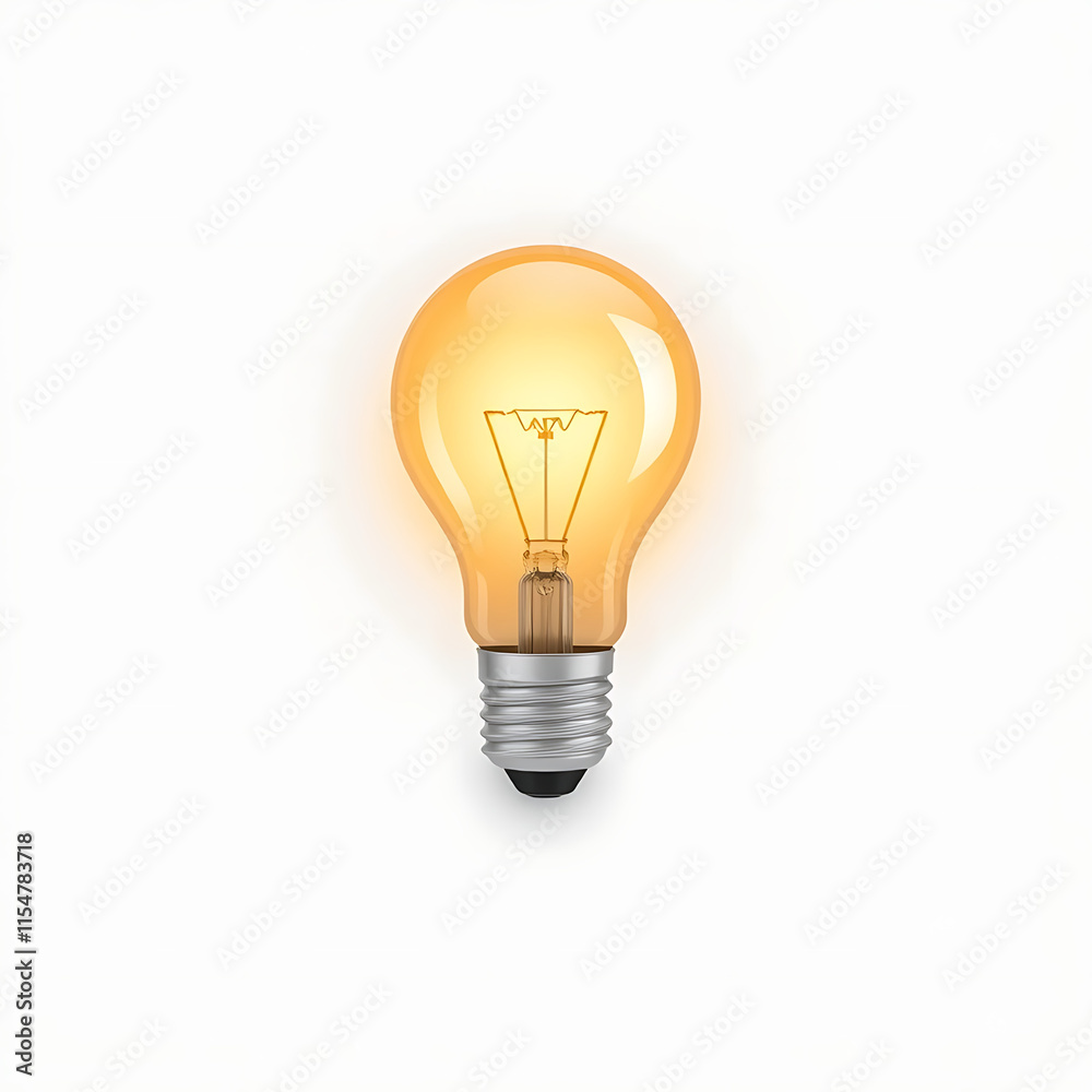 A basic light bulb icon with a glowing effect, symbolizing ideas, on a white background.
A basic light bulb icon with a glowing effect, symbolizing ideas, on a white background.