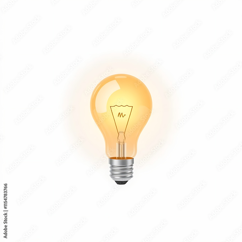 A basic light bulb icon with a glowing effect, symbolizing ideas, on a white background.
A basic light bulb icon with a glowing effect, symbolizing ideas, on a white background.