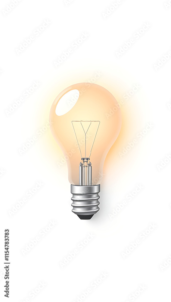 A basic light bulb icon with a glowing effect, symbolizing ideas, on a white background.
A basic light bulb icon with a glowing effect, symbolizing ideas, on a white background.