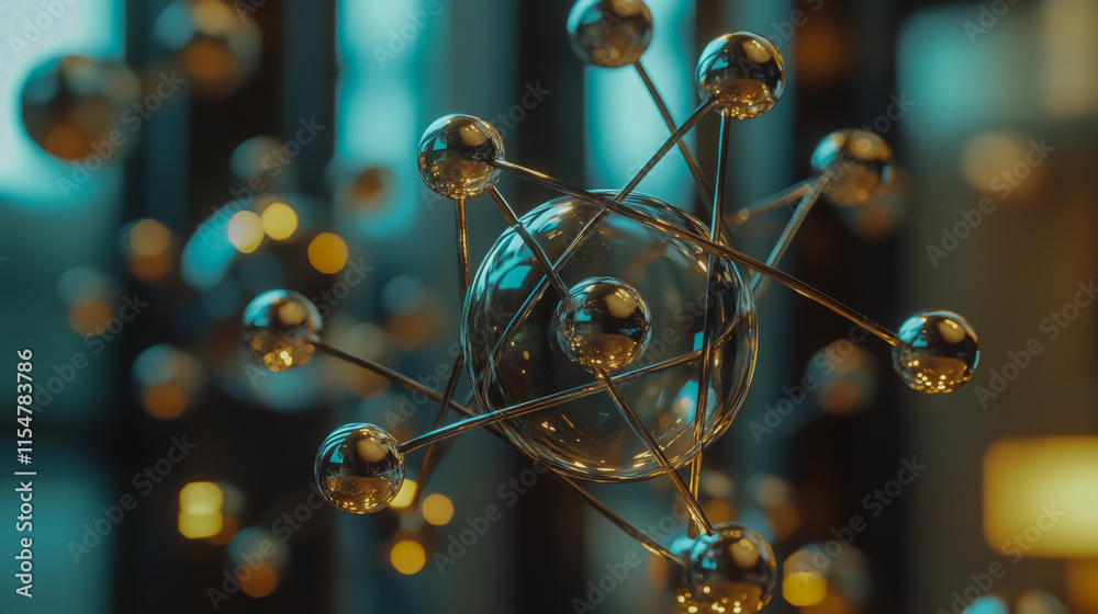 Obraz premium Advancements in atomic understanding inspire breakthroughs in materials, blending strength and elegance in modern home designs