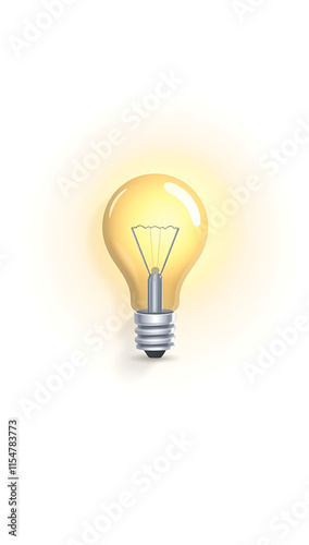 A basic light bulb icon with a glowing effect, symbolizing ideas, on a white background.
