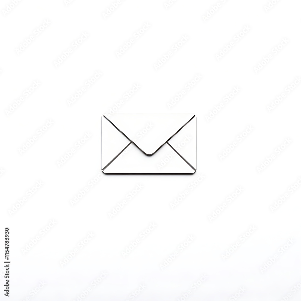 An envelope icon with sharp, clean lines, representing email or messaging, on a white background.
An envelope icon with sharp, clean lines, representing email or messaging, on a white background.