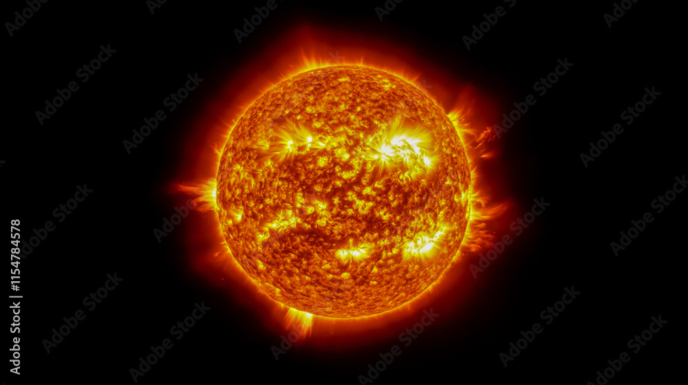 Fototapeta premium As a massive luminary, the sun offers light and heat, enabling the planets in its orbit to thrive.