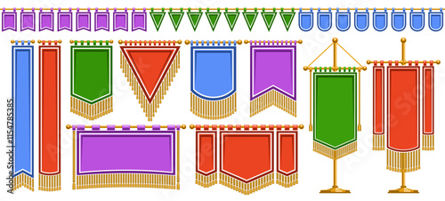Vector Medieval Flag Set