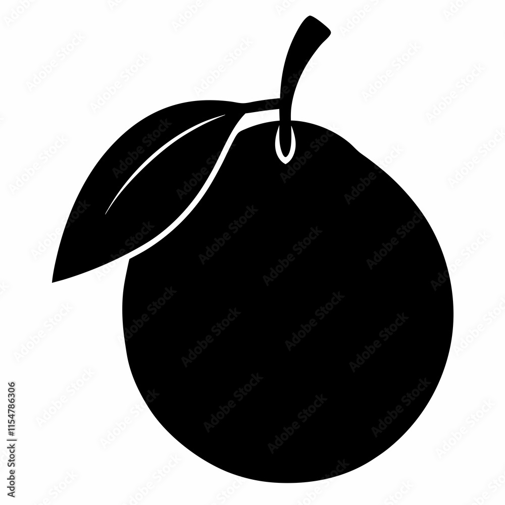 Fototapeta premium Guava black silhouette vector