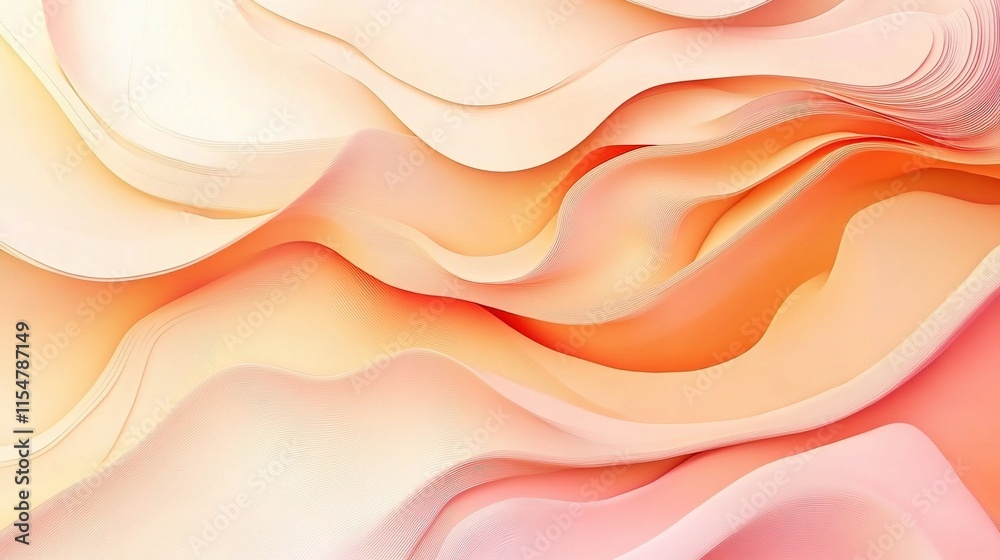 Modern Wavy Abstract Wallpaper with Fluid Lines and Soft Colors Modern Wavy Abstract Wallpaper with Fluid Lines and Soft Colors