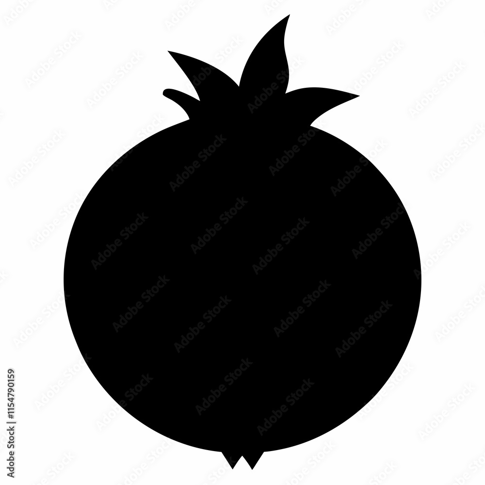 Pomegranate black silhouette vector Pomegranate black silhouette vector
