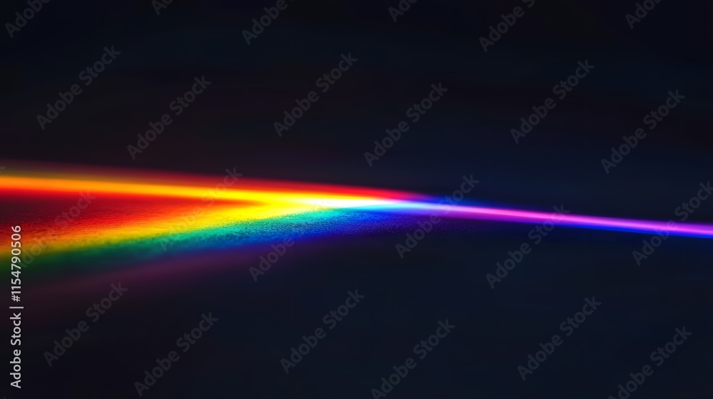 Prismatic light leaks with rainbow bokeh on dark background. Modern artistic design, abstract technology, digital effects Prismatic light leaks with rainbow bokeh on dark background. Modern artistic design, abstract technology, digital effects