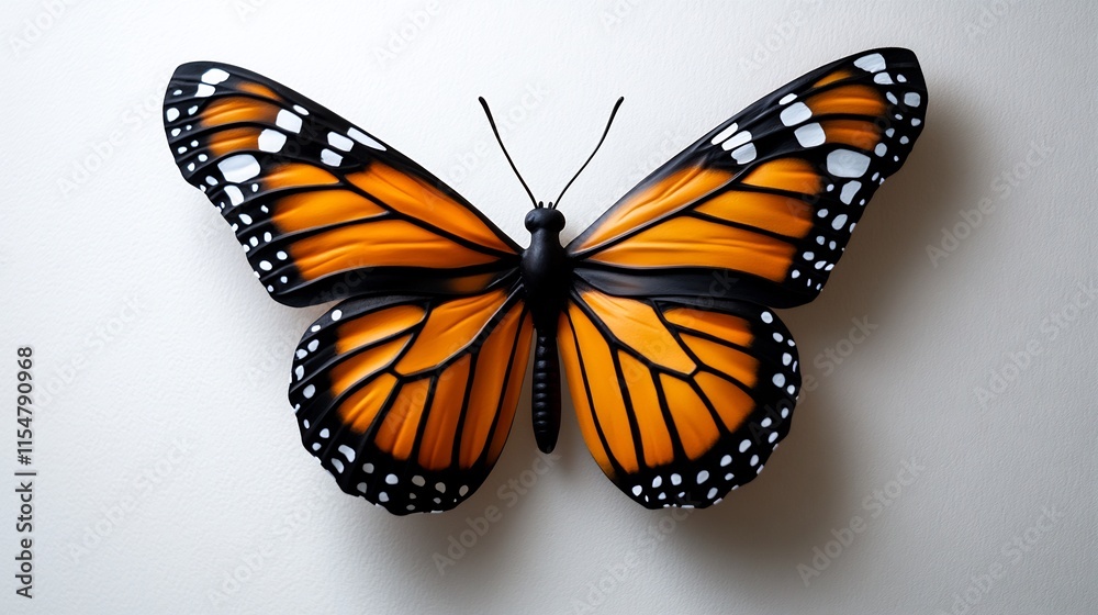 Fototapeta premium Spectacular Monarch Butterfly Wall Decor: Orange, Black, and White Wings