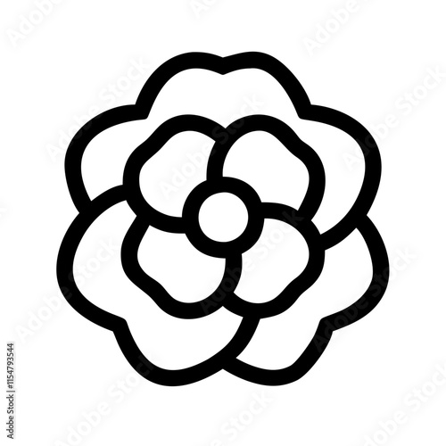 camellia flower icon design