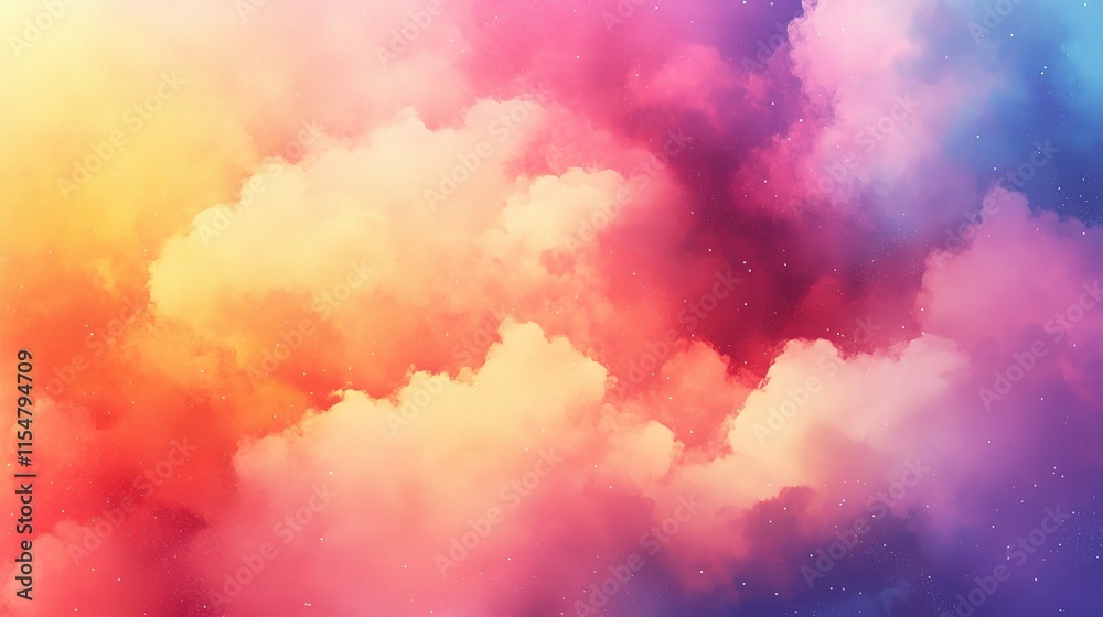 Bright and Colorful Clouds Drifting Across a Clear Sky Bright and Colorful Clouds Drifting Across a Clear Sky