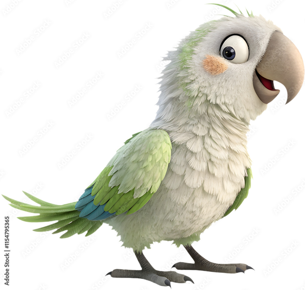 Obraz premium Adorable cartoon parrot clipart perfect for creative, fun, and colorful design projects.