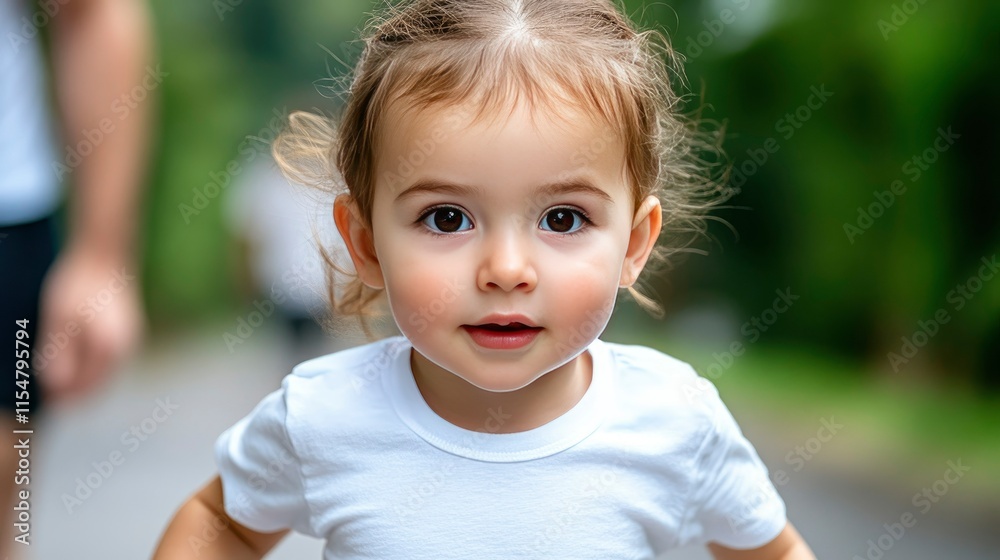 Adorable Toddler Girl in a Park, Candid Portrait Adorable Toddler Girl in a Park, Candid Portrait